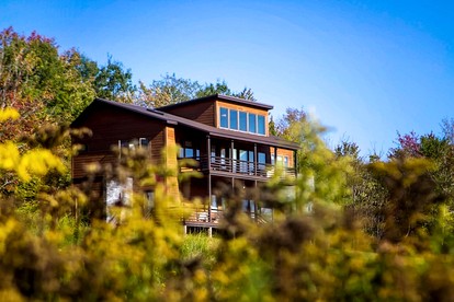 Secluded Contemporary Haven with Fire Pit & Sweeping Vistas in Margaretville, New York - Margaretville, New York - glamping.directory