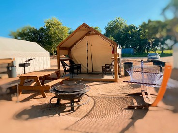 Luxury Safari Tent by the San Marcos River - Ideal for a Glamping Vacation near Kingsbury, Texas - Kingsbury, Texas - glamping.directory