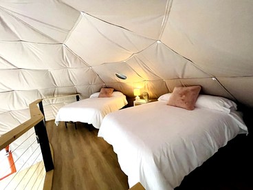 Lofted Family Dome with Equipped Deck in Kentucky - Cadiz, Kentucky - glamping.directory