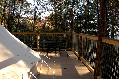 Romantic Glamping Under the Trees with Hot Tub Stargazing and Fire Pit Nights in Waynesville, North Carolina - Waynesville, North Carolina - glamping.directory