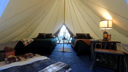 Romantic Glamping Under the Trees with Hot Tub Stargazing and Fire Pit Nights in Waynesville, North Carolina - Waynesville, North Carolina - glamping.directory