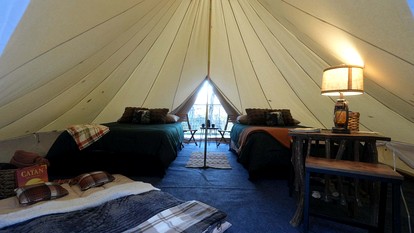Romantic Glamping Under the Trees with Hot Tub Stargazing and Fire Pit Nights in Waynesville, North Carolina - Waynesville, North Carolina - glamping.directory