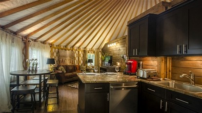 Stunning Yurt with Magnificent Creek Views in Topton, North Carolina - Topton, North Carolina - glamping.directory
