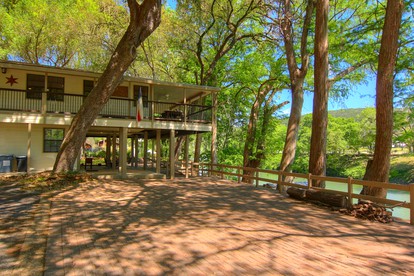 Stunning Cabin Rental Overlooking the Guadalupe River in New Braunfels, Texas - glamping.directory