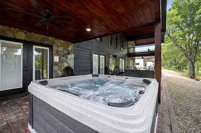 Riverside Pet Friendly Cabin with Hot Tub and Firepit on Glover River, Broken Bow, OK - Broken Bow, Oklahoma - glamping.directory