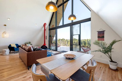 Modern and Secluded A-Frame with a Hot Tub for a Romantic Texas Hill Country Getaway - Wimberley, Texas - glamping.directory