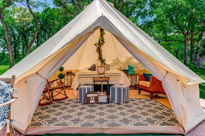 Romantic Quaint Bell Tent Perfect for a Secluded Couple Escape in Saint Croix Falls, Wisconsin - Saint Croix Falls, Wisconsin - glamping.directory