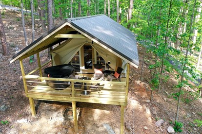 Incredible Tented Cabin Nestled Amidst Trees in Scottsboro, Alabama - Scottsboro, Alabama - glamping.directory
