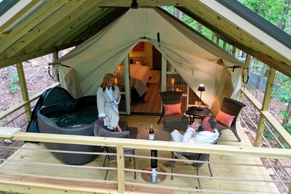 Incredible Tented Cabin Nestled Amidst Trees in Scottsboro, Alabama - Scottsboro, Alabama - glamping.directory