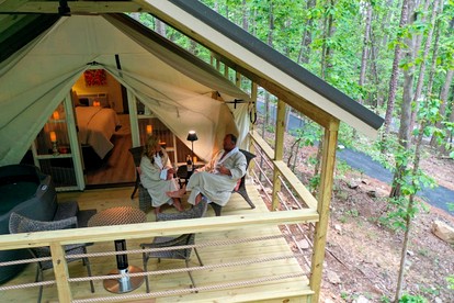Incredible Tented Cabin Nestled Amidst Trees in Scottsboro, Alabama - Scottsboro, Alabama - glamping.directory