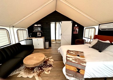 Amazing Luxurious Safari Tent with Sauna and Bath in Kentucky - Cadiz, Kentucky - glamping.directory