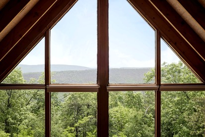 Rustic-Modern Chalet w/ Fire Pit, Deck & Views in Slanesville, WV - Slanville, West Virginia - glamping.directory