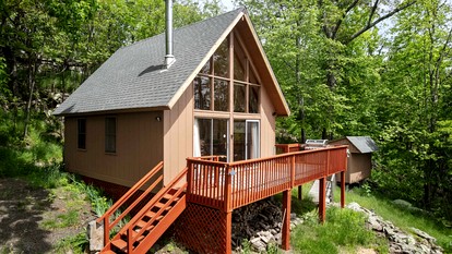 Rustic-Modern Chalet w/ Fire Pit, Deck & Views in Slanesville, WV - glamping.directory