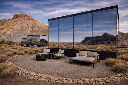 Minimalist Mirror Studio Stay with Red Rock Views near Capitol Reef, Torrey Utah - glamping.directory