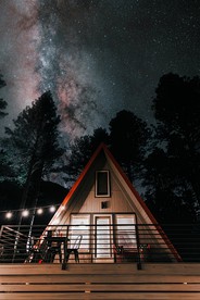 Cool A-Frame Cabin Rental in New Mexico, for Unforgettable Vacations on the Pecos River - glamping.directory