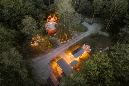 Rustic Glamping Yurt with Sauna and Cold Plunge in Willowemoc Wild Forest in Livingston Manor, New York - Livingston Manor, New York - glamping.directory