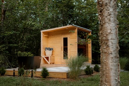 Rustic Glamping Yurt with Sauna and Cold Plunge in Willowemoc Wild Forest in Livingston Manor, New York - Livingston Manor, New York - glamping.directory