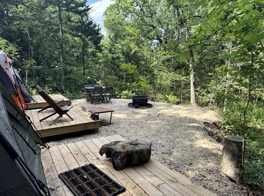 Peaceful Camping Tent Retreat with Fire Pit & Starry Skies near Honey Grove, TX - Honey Grove, Texas - glamping.directory