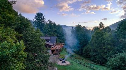 Gorgeous Secluded Creekfront Cabin with Fire Pit in Hot Springs, North Carolina - glamping.directory