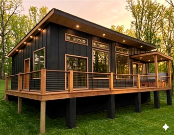 Peaceful Wooded Getaway with Hot Tub, Fire Pit & Scenic Views in Pittsburg, Missouri - glamping.directory