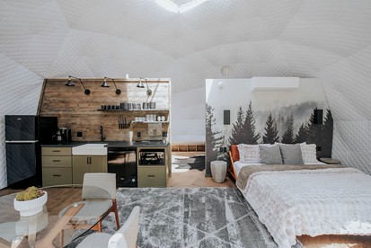 Luxury Living with Panoramic Views at Cherry Log's Designer Dome - Cherry Log, Georgia - glamping.directory