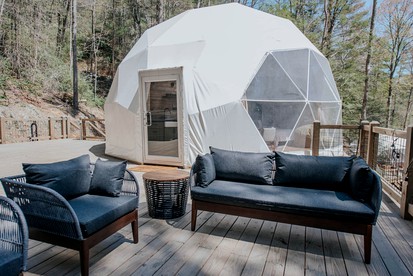 Luxury Living with Panoramic Views at Cherry Log's Designer Dome - glamping.directory