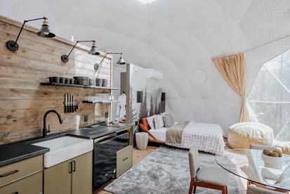 Luxury Living with Panoramic Views at Cherry Log's Designer Dome - Cherry Log, Georgia - glamping.directory
