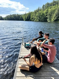 Luxurious Tree House with Hot Tub and Firepit, Perched over Littlefield Pond, Perfect for a Relaxing Weekend Getaway near Portland, Maine - Sanford, Maine - glamping.directory