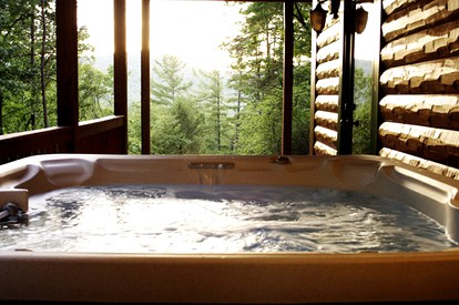 Secluded Cabin Rental with Hot Tub Overlooking Stunning Forest in Blue Ridge, Georgia - Blue Ridge, Georgia - glamping.directory