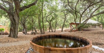 Elegant Yurt Tucked Beneath Oak Trees on Southern California Ranch - Cayucos, California - glamping.directory