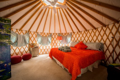 Elegant Yurt Tucked Beneath Oak Trees on Southern California Ranch - Cayucos, California - glamping.directory