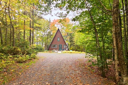 Heavenly Lake A-Frame with Modern Interior in Maine - glamping.directory