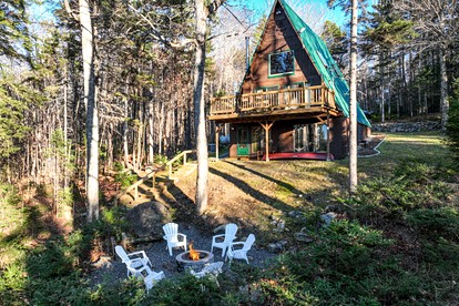 Heavenly Lake A-Frame with Modern Interior in Maine - Greenville, Maine - glamping.directory