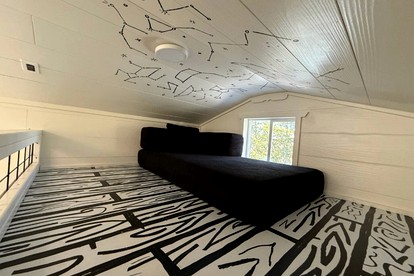 Whimsical Lakefront Tiny Home with Hand-Drawn Doodle Design Near Bastrop, Texas - Bastrop , Texas - glamping.directory