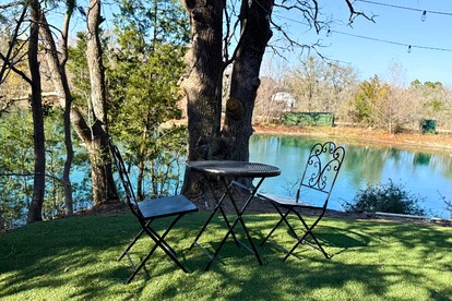 Whimsical Lakefront Tiny Home with Hand-Drawn Doodle Design Near Bastrop, Texas - Bastrop , Texas - glamping.directory