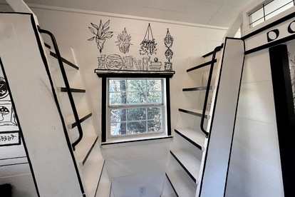 Whimsical Lakefront Tiny Home with Hand-Drawn Doodle Design Near Bastrop, Texas - Bastrop , Texas - glamping.directory