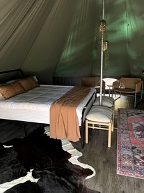 Spacious Equipped Bell Tent with Deck, Fire Pit and Picnic Space in Tennessee - Joelton, Tennessee - glamping.directory