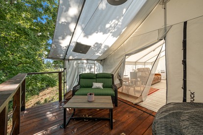 Beautiful Safari Tent for an Unforgettable Glamping Getaway near Center Hill Lake in Tennessee - Silver Point, Tennessee - glamping.directory