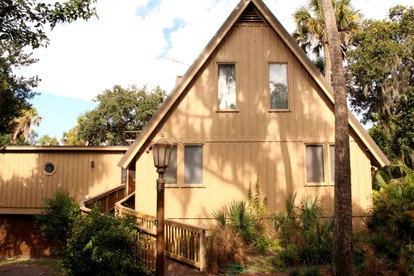 A-Frame Cabin Rental with Spacious Deck Overlooking the Cotee River, Florida - New Port Richey, Florida - glamping.directory