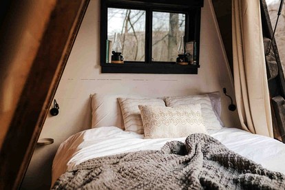 Secluded Off-Grid A-Frame Cabin with Creek Access near Abrams Creek, West Virginia - Elk Garden, West Virginia - glamping.directory