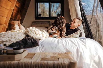 Secluded Off-Grid A-Frame Cabin with Creek Access near Abrams Creek, West Virginia - Elk Garden, West Virginia - glamping.directory